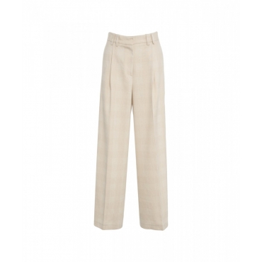 Pantaloni palazzo con pieghe beige