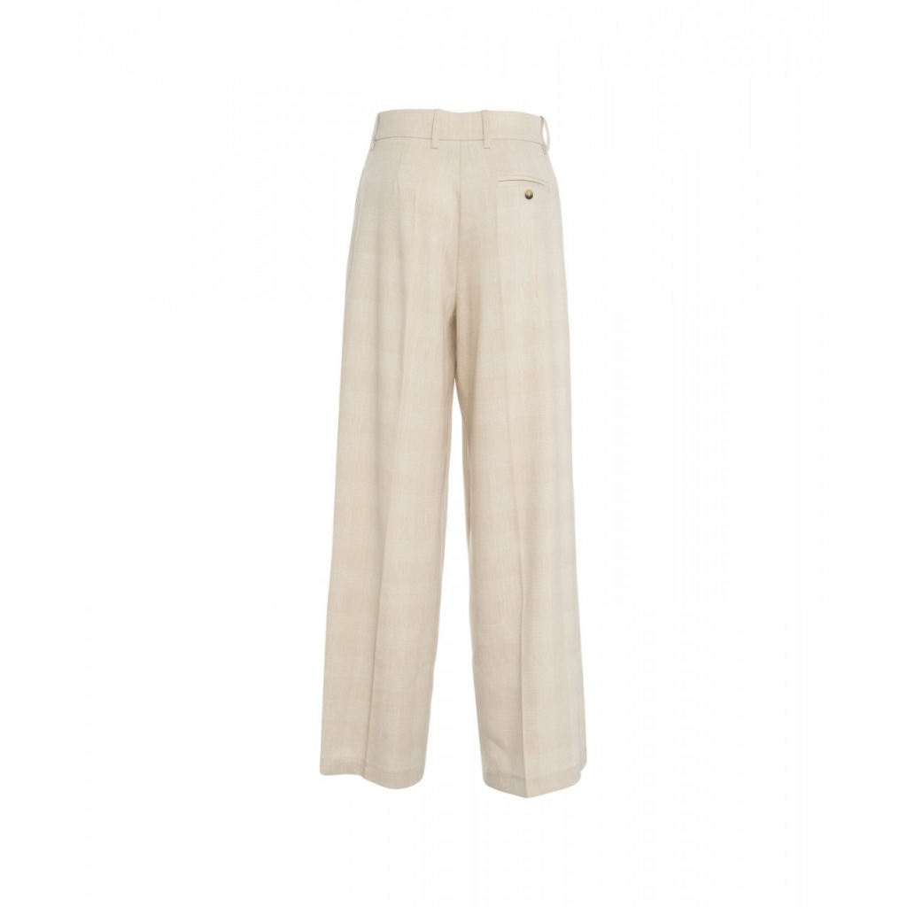 Pantaloni palazzo con pieghe beige