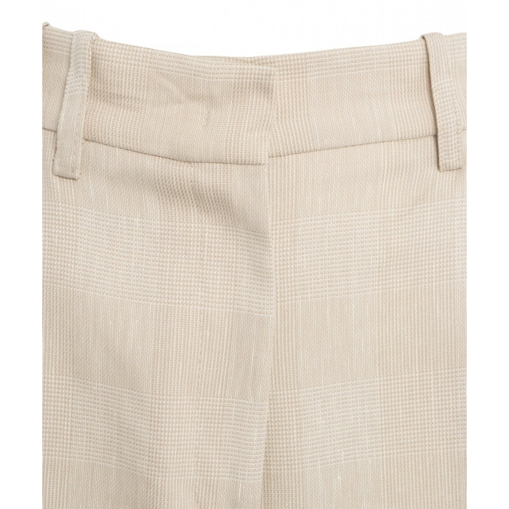 Pantaloni palazzo con pieghe beige