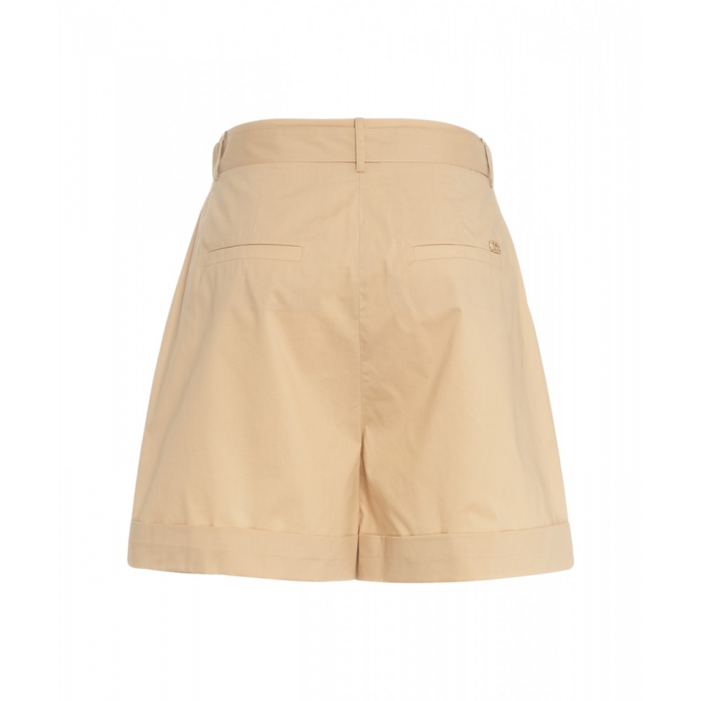 Pantaloncini in popeline beige