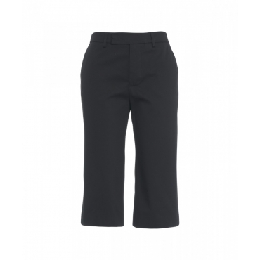 Pantaloni capri in cotone nero