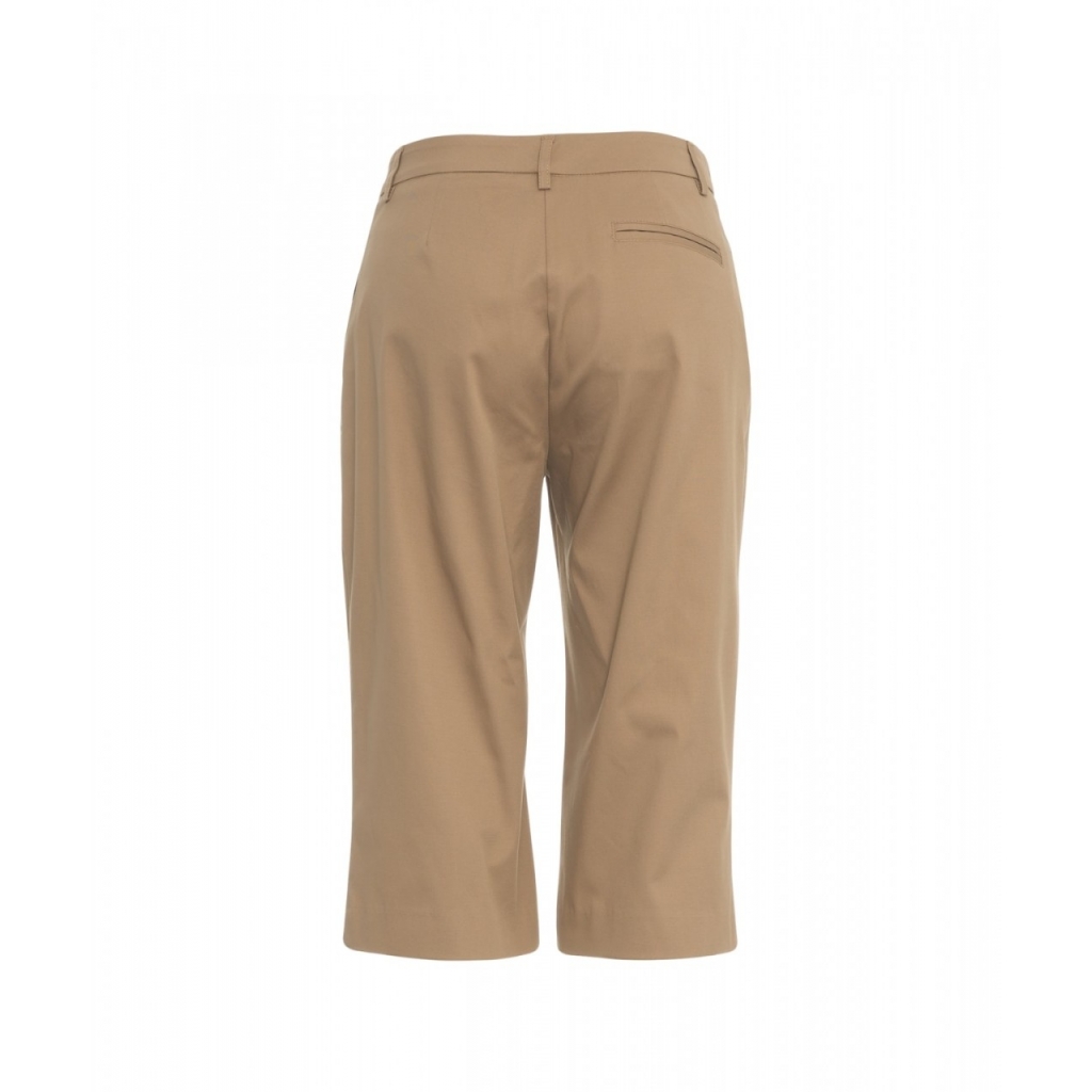 Pantaloni capri in cotone marrone chiaro