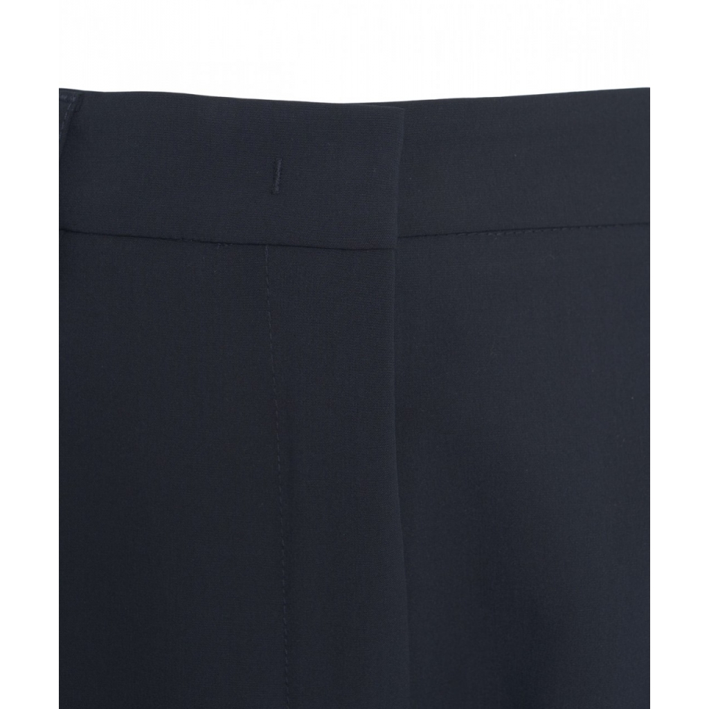 Pantaloni a vita alta con pieghe blu scuro