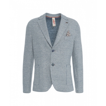 Blazer in misto lino Jake azzurro