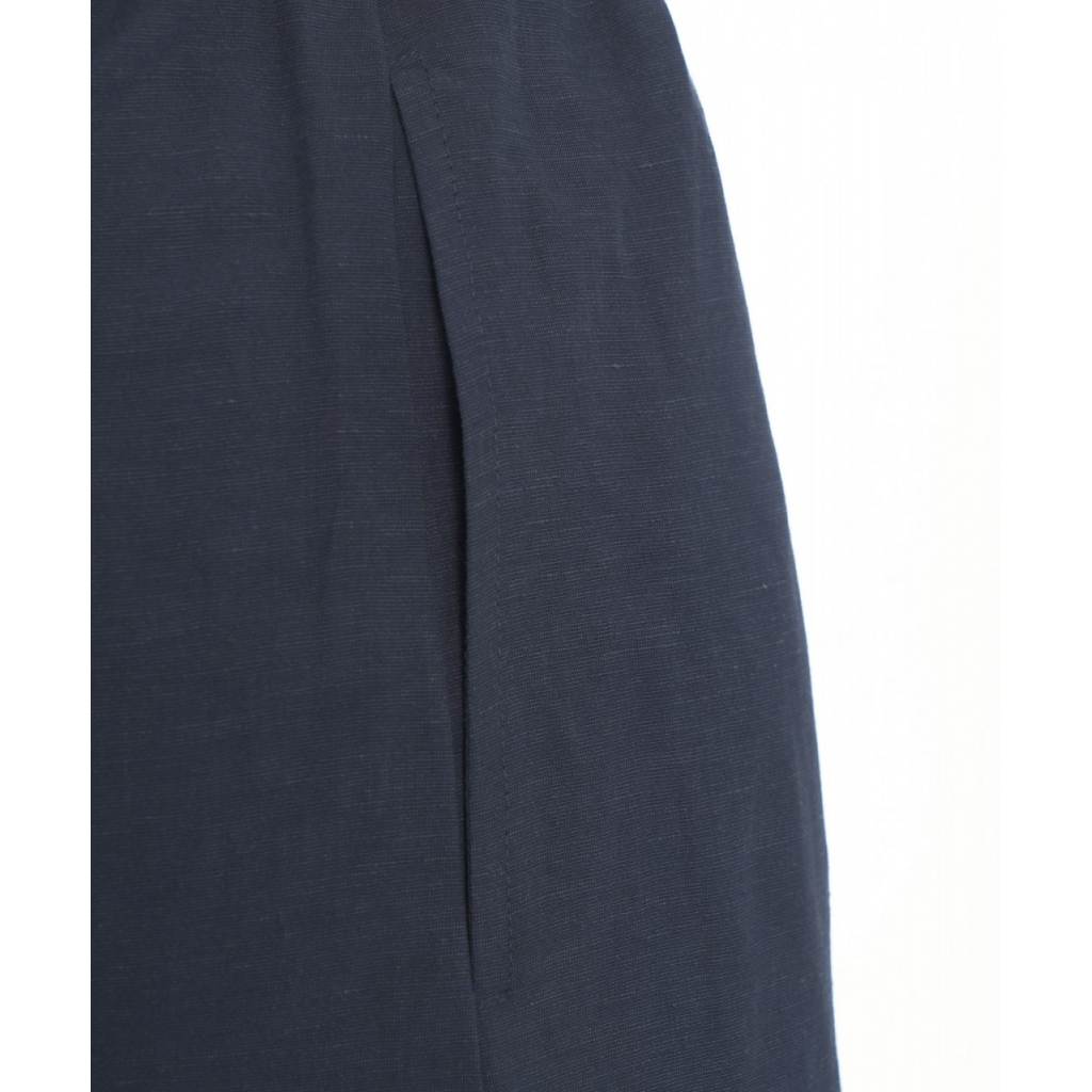 Pantaloncini in misto lino Caruso blu scuro