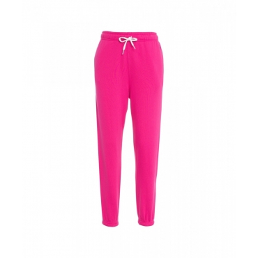 Jogger con logo ricamato pink