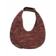 Moon bag in raffia marrone