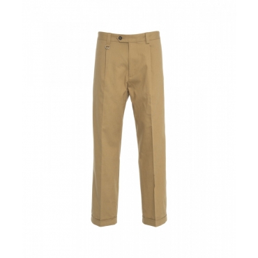 Chino Hose in Leinengemisch Beige