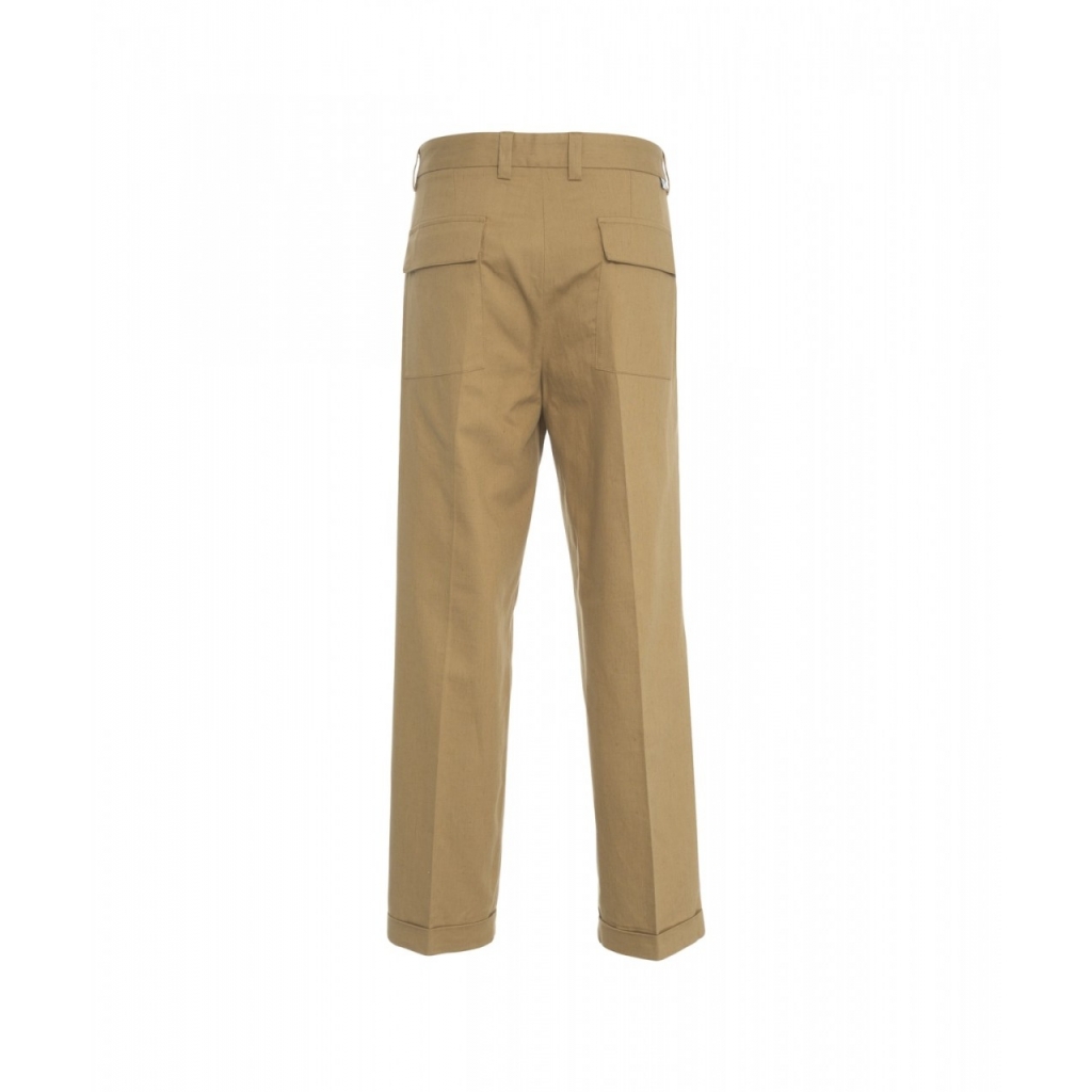 Chino Hose in Leinengemisch Beige