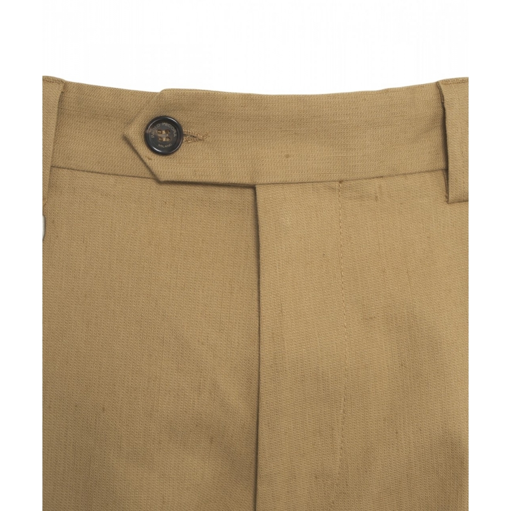 Chino Hose in Leinengemisch Beige