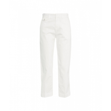 Pantaloni chino con applicazione bianco