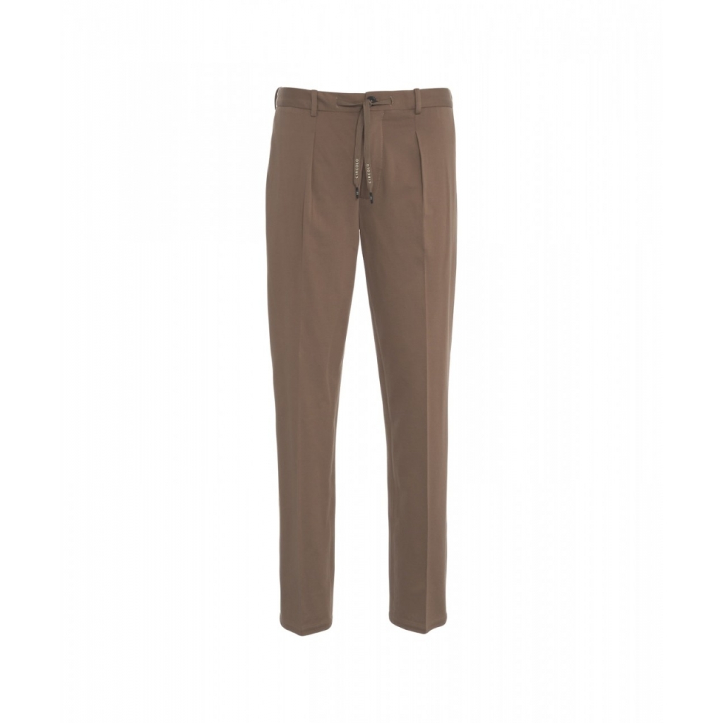 Pantaloni chino con coulisse marrone