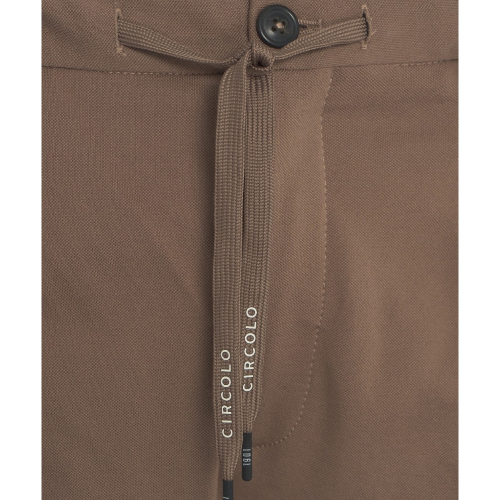 Pantaloni chino con coulisse marrone