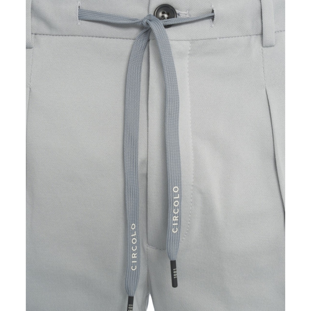 Pantaloni chino con coulisse azzurro