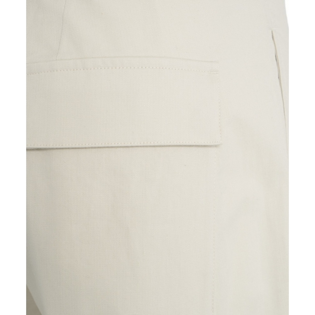 Pantaloni chino in misto lino bianco