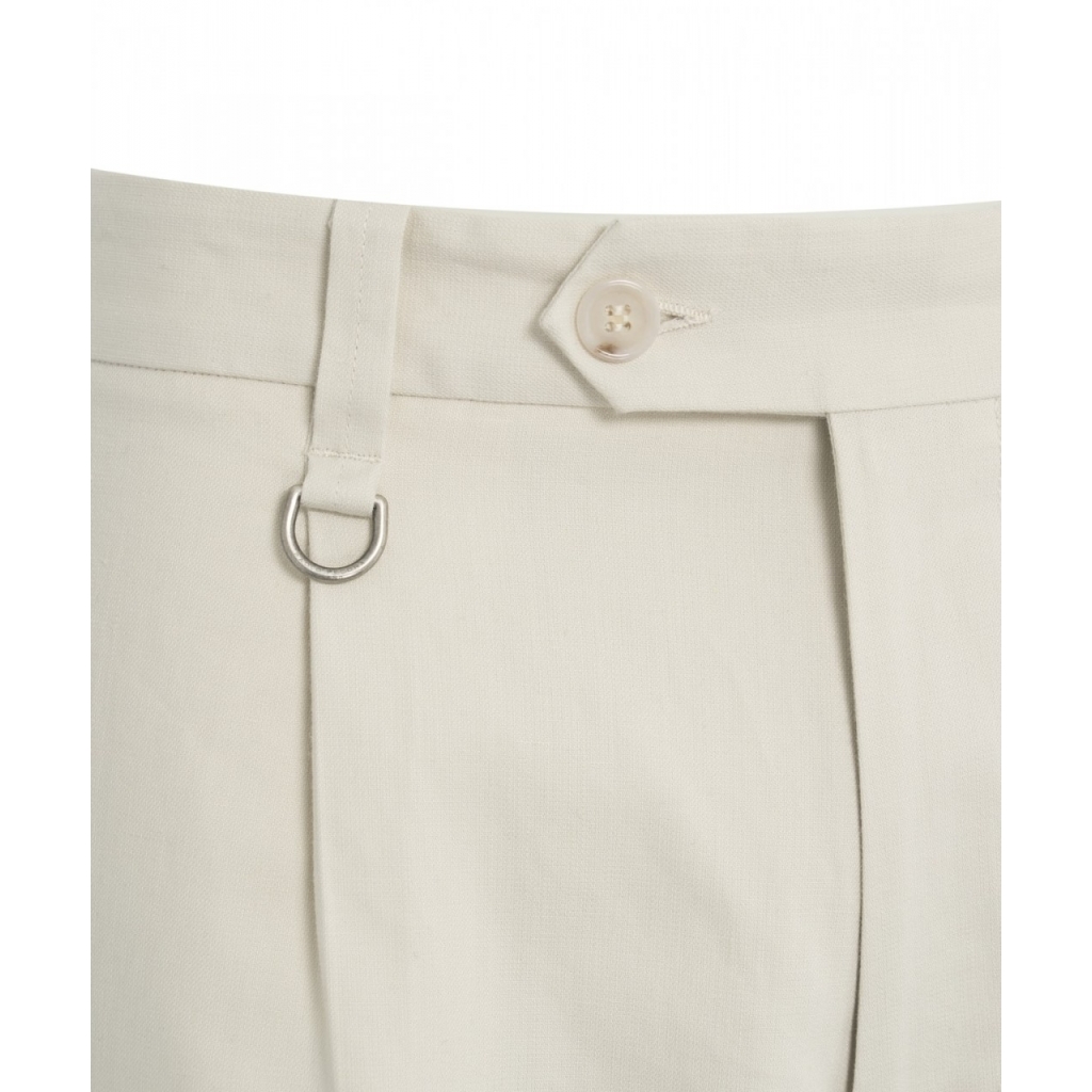 Pantaloni chino in misto lino bianco