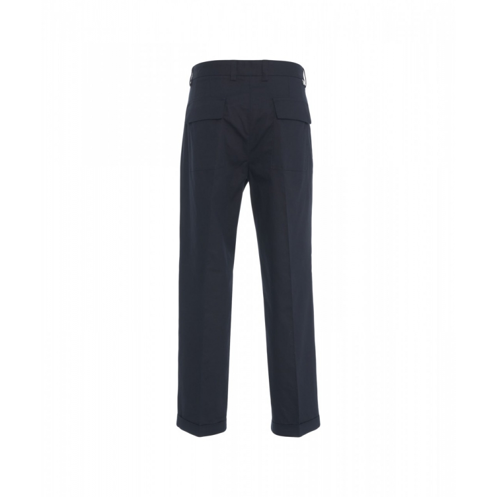 Pantaloni chino in misto lino blu