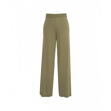 Pantaloni wide leg in maglia verde