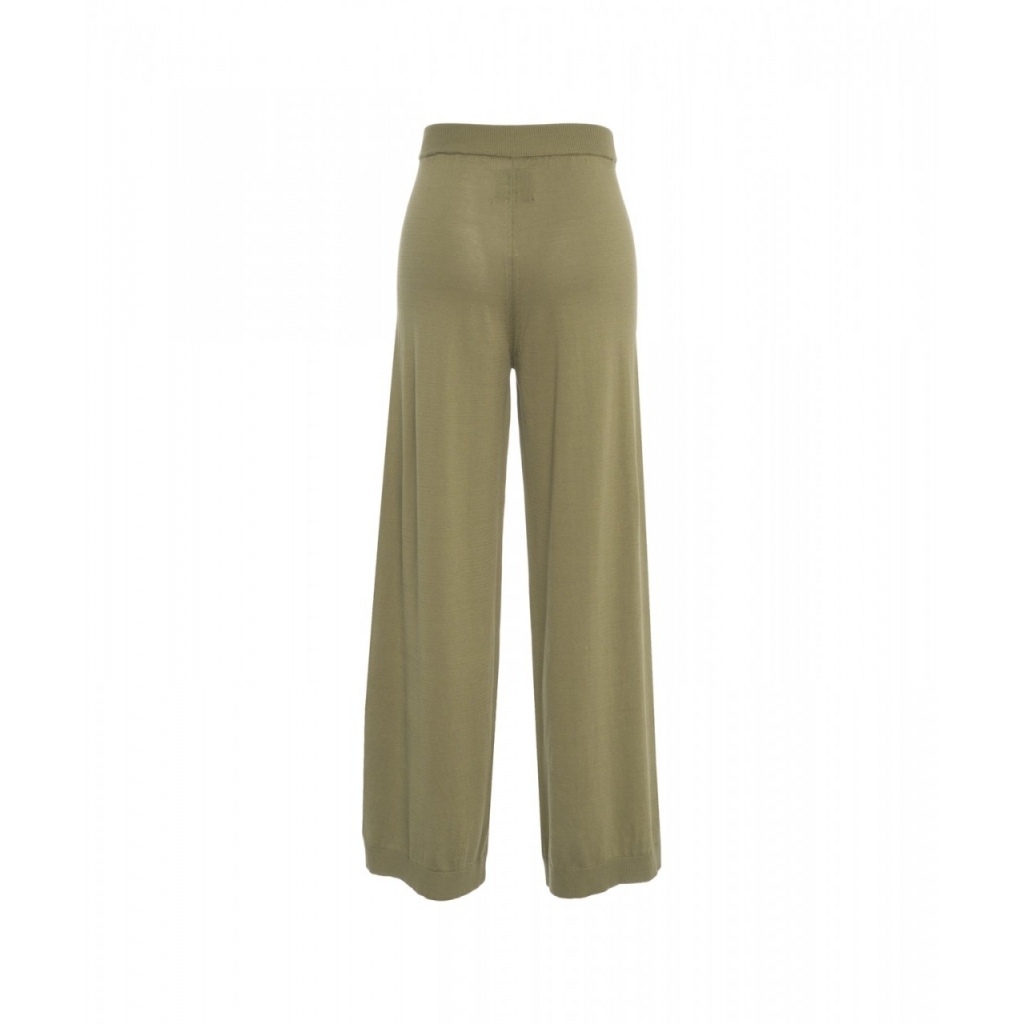 Pantaloni wide leg in maglia verde