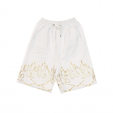 pantalone corto tuta uomo 3d print flames short WHITE