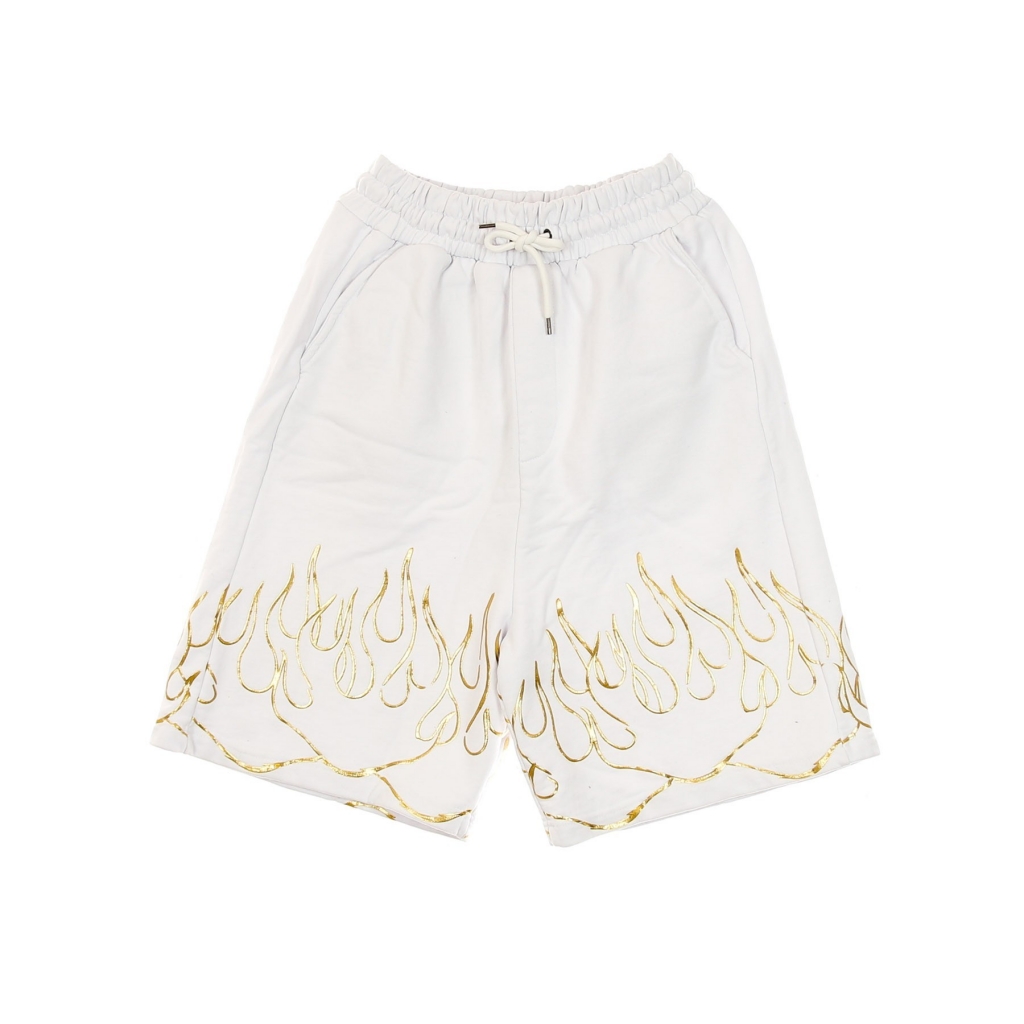 pantalone corto tuta uomo 3d print flames short WHITE