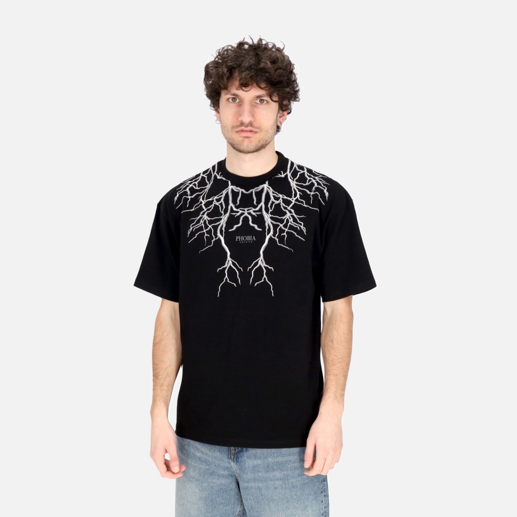 maglietta uomo embroidery lightning tee BLACK/GREY