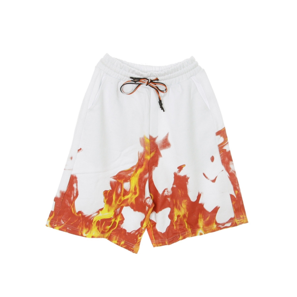 pantalone corto tuta uomo flames WHITE