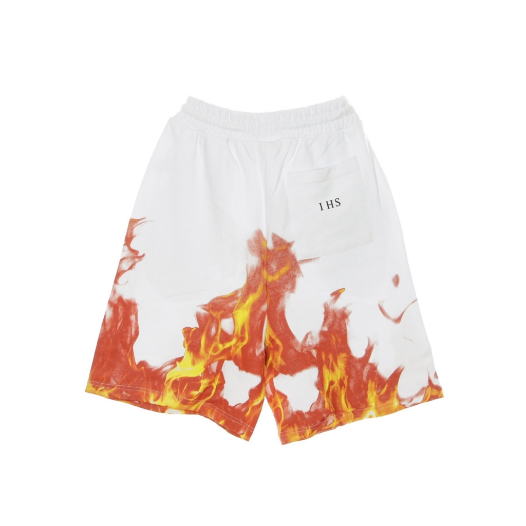 pantalone corto tuta uomo flames WHITE