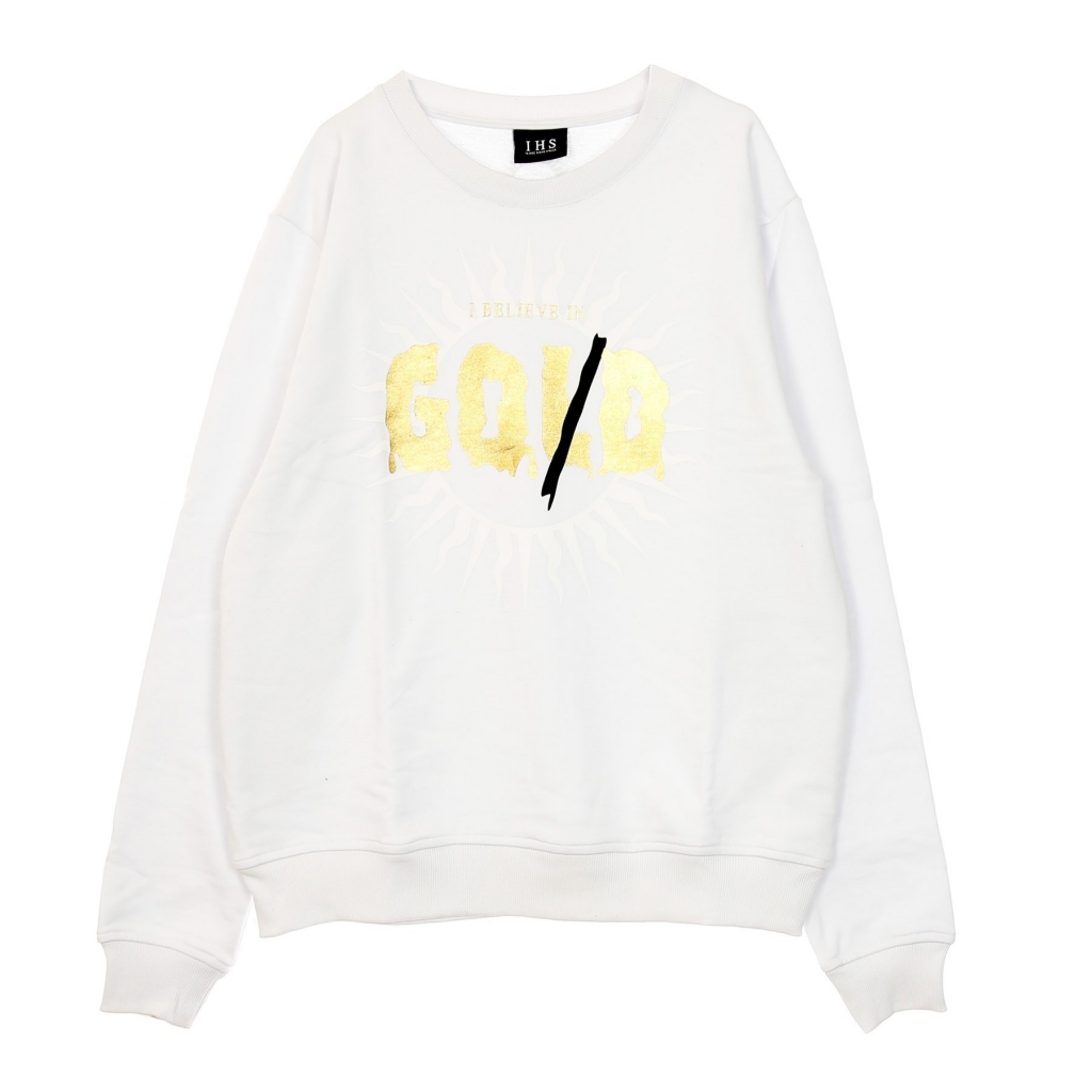 felpa leggera girocollo uomo god gold sweatshirt WHITE