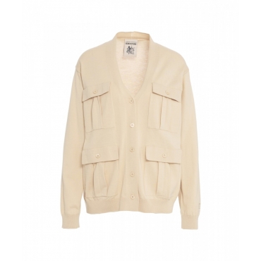 Cardigan in cotone beige