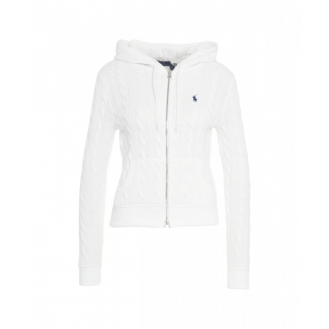 Cardigan a maglia con logo bianco