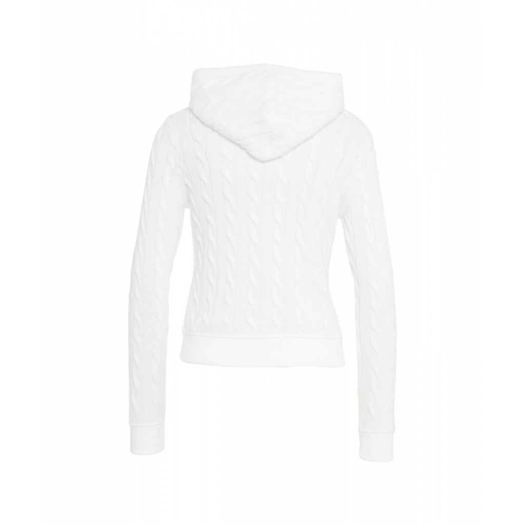 Cardigan a maglia con logo bianco