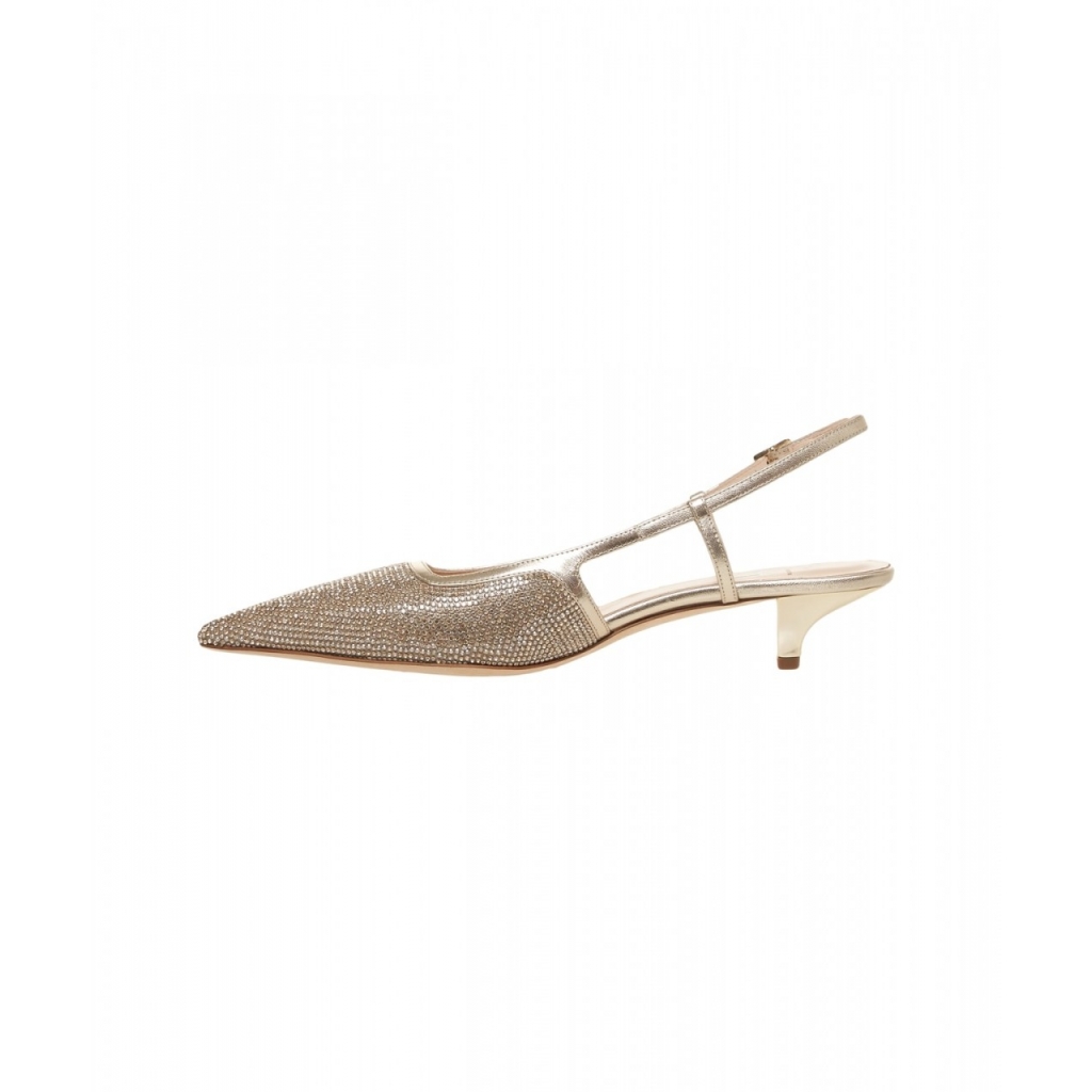 Slingbacks con strass oro