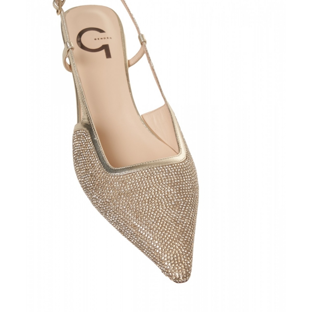 Slingbacks con strass oro