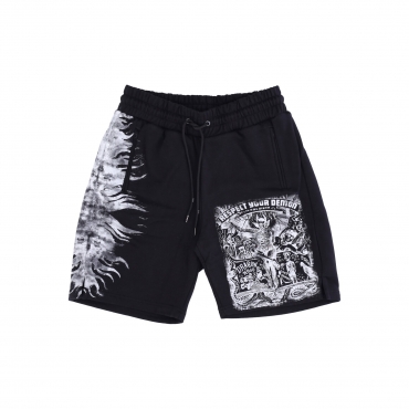 pantalone corto tuta uomo respect your demon short BLACK