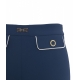 Pantaloni in crpe con logo charm blu