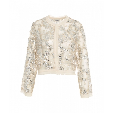 Giacca con paillettes Bethina beige