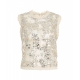 Top con paillettes Manira beige