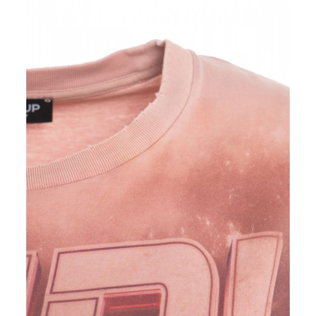 T-shirt con stampa rosa