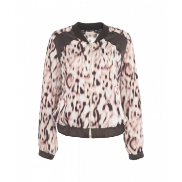 Bomber in stampa animalier marrone