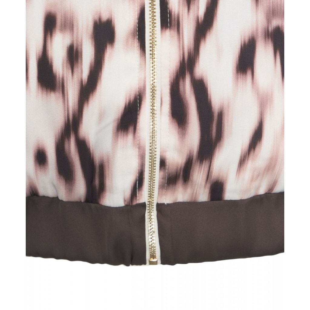 Bomber in stampa animalier marrone