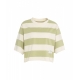 T-shirt cropped a righe verde