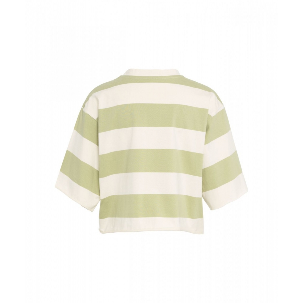 T-shirt cropped a righe verde