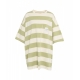 T-shirt oversize a righe verde