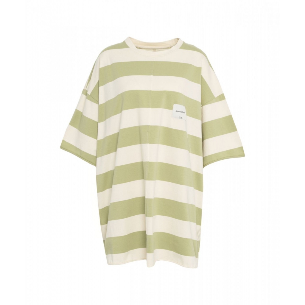 T-shirt oversize a righe verde