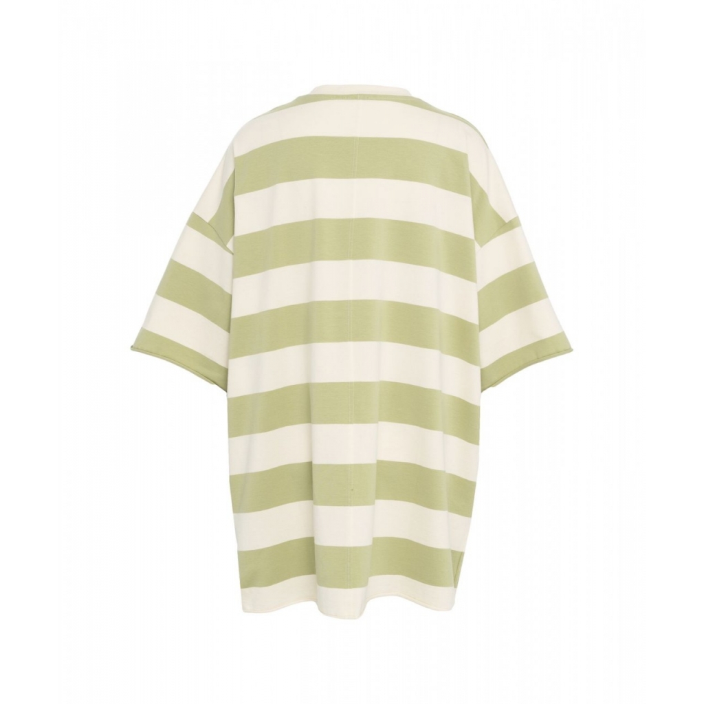 T-shirt oversize a righe verde