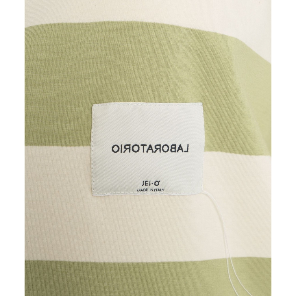 T-shirt oversize a righe verde