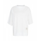 T-shirt con logo applicato bianco