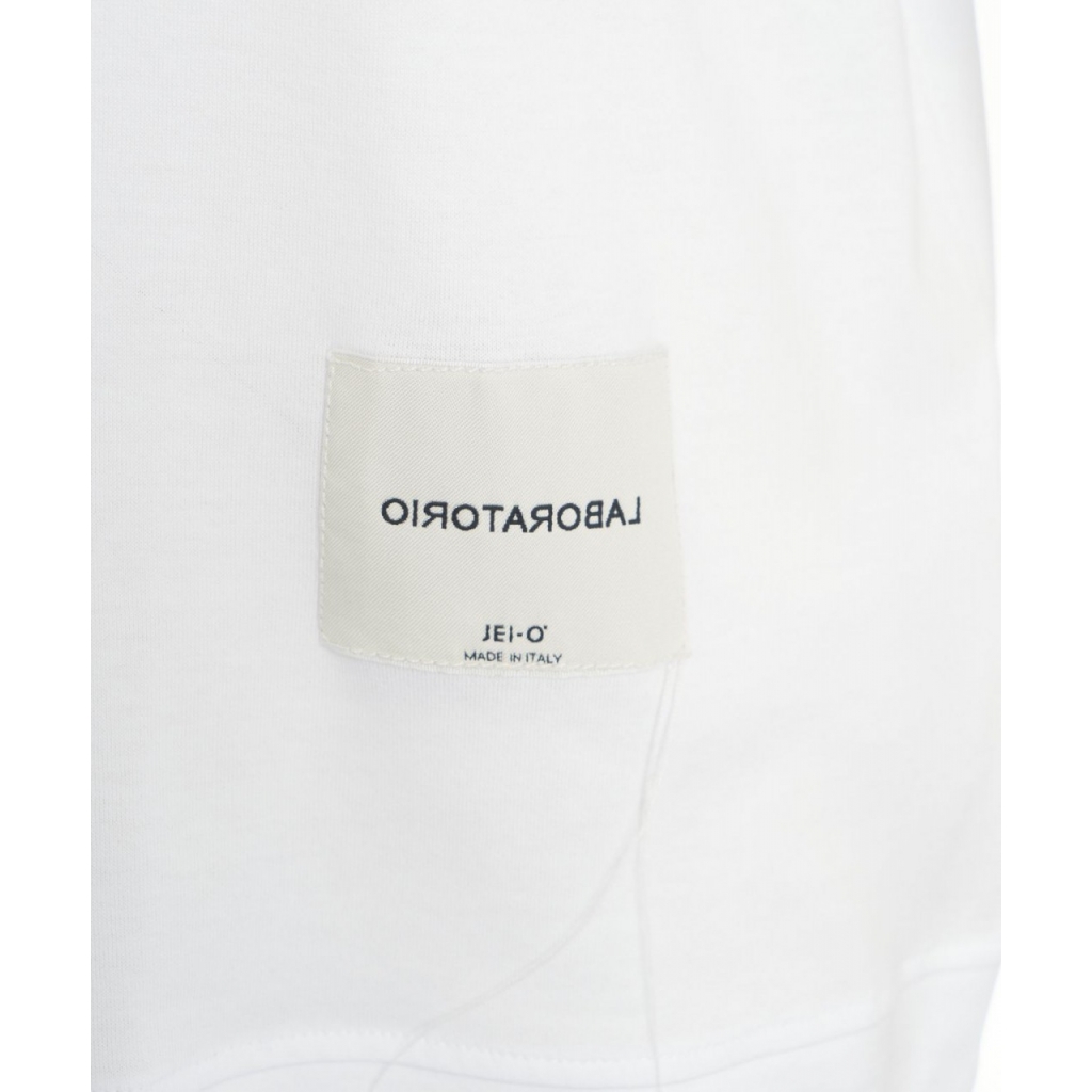 T-shirt con logo applicato bianco