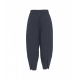 Pantaloni carrot fit in popeline blu scuro